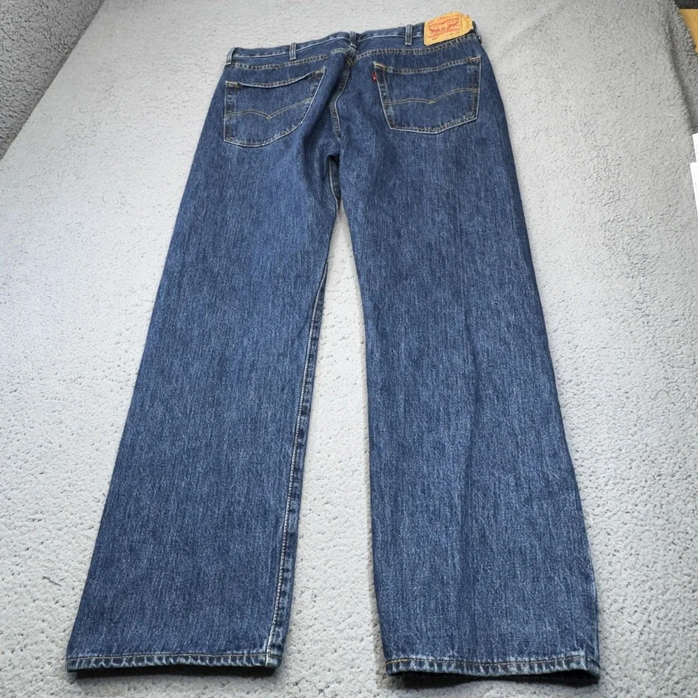 Levis 501 Jeans Mens 42x30 Blue Straight Denim Button Fly Cotton Classic Fit